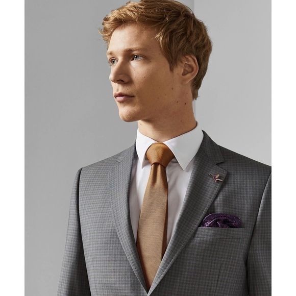 NWT TED BAKER 100% Wool Charcoal Plaid Check Blazer Performance Jacket 36R - Picture 3 of 13